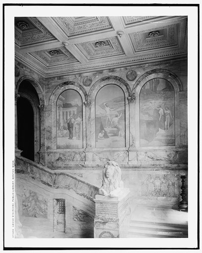 Grand staircase, [Boston] Public Library, Boston, Mass.