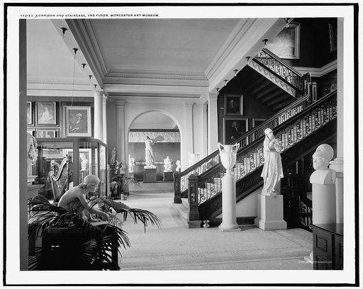 Corridor and staircase, 2nd floor, Worcester Art Museum