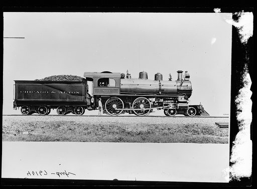 Railroad locomotive and coal car, Chicago and Alton Railroad