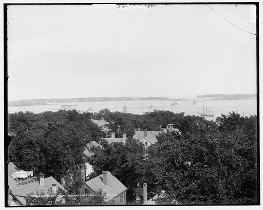 Portland Maine and harbor from Munjoy's Hill