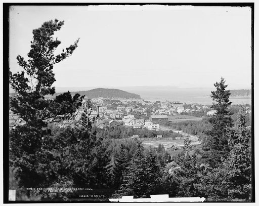 Bar Harbor from Strawberry Hill, Mt. Desert Island, Me