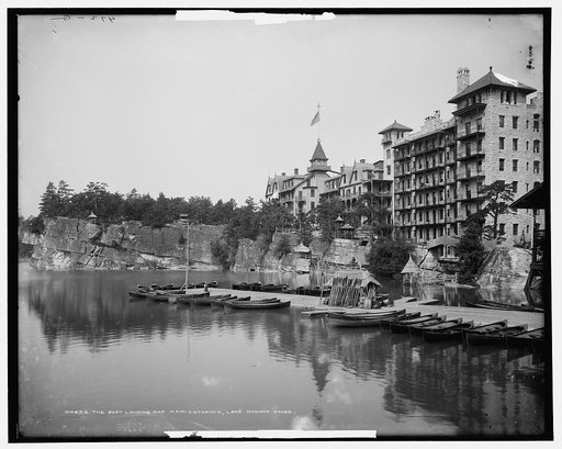 The Boat landing and main entrance, Lake Mohonk House