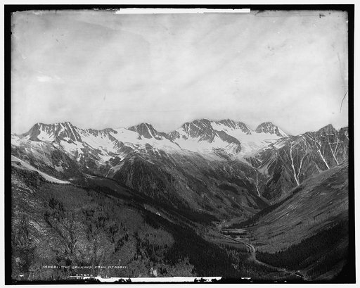 The Selkirks from Mt. Abbot