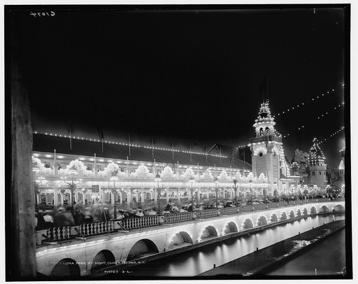 Luna Park at night, Coney Island, N.Y.