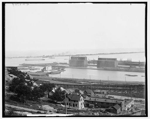 Elevators and harbor, Duluth, Minn.
