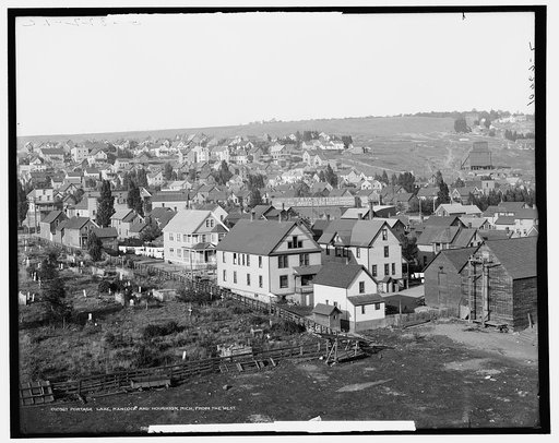 Portage Lake, Hancock, and Houghton, Mich., from the west