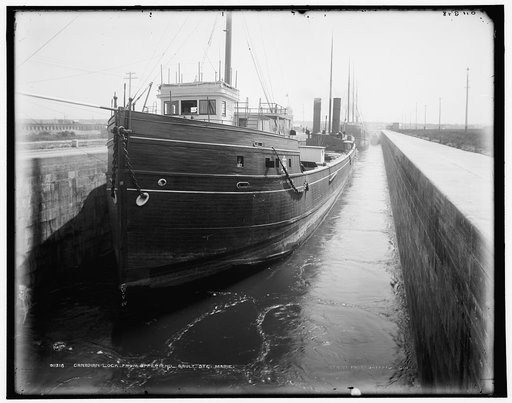 Canadian lock from upper end, Sault Ste. Marie