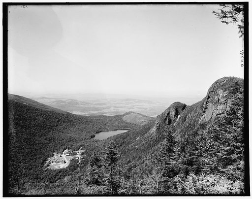 Profile House and Echo Lake from Eagle Cliff, Franconia Notch, White Mountains, New Hampshire