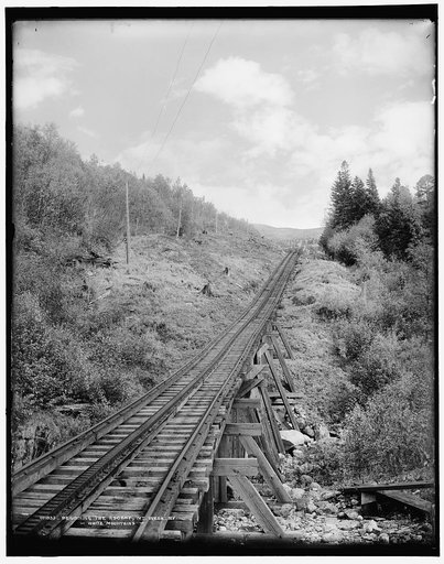 Beginning the ascent, Mt. Wash. Ry., White Mountains