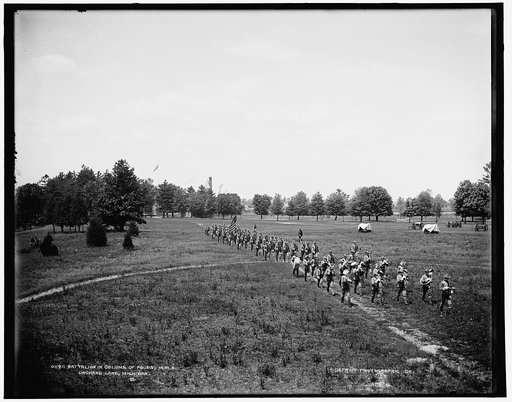 Battalion in column of fours, M.M.A., Orchard Lake, Michigan