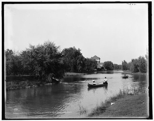 Lake and skating pavilion, Belle Isle Park, Detroit