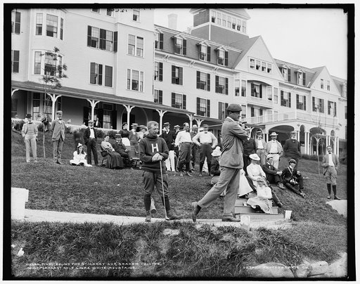 Final round for Stickney Cup, Graham driving, Mount Pleasant golf links, White Mountains