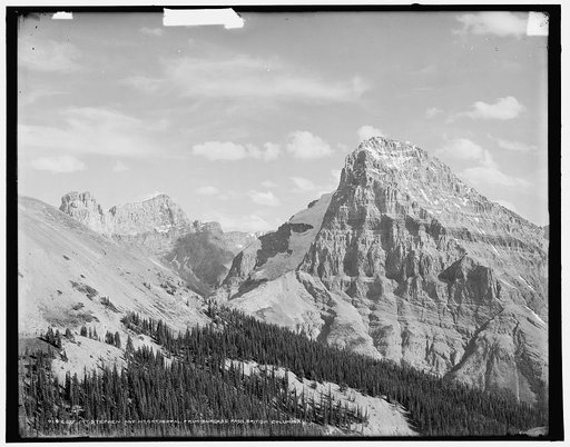 Mt. Stephen and Mt. Cathedral from Burgess Pass, British Columbia