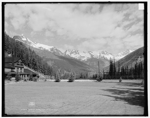 Herman [i.e. Hermit] Range from Glacier House, SelkirkMountains, B.C.