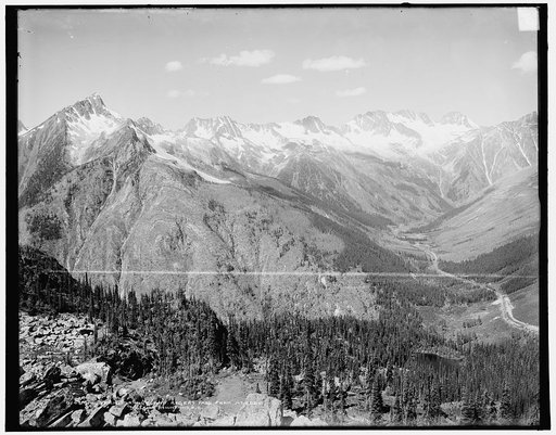 Hermit Range and Roger's Pass from Mt. Abbot, Selkirk Mountains, B.C.