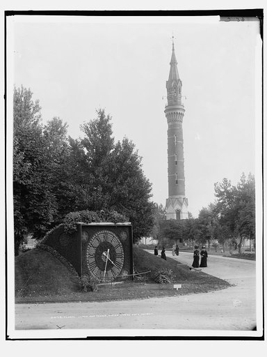 Floral clock and tower, Water Works Park, Detroit