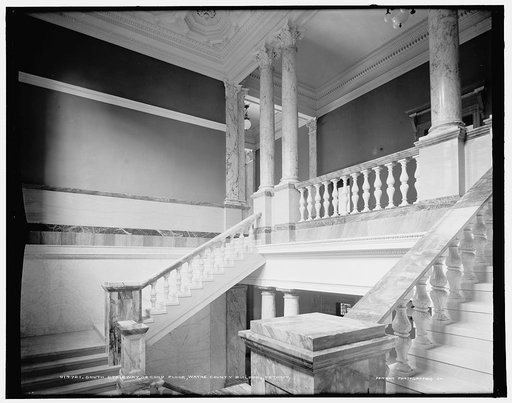 South stairway, second floor, Wayne County Building,Detroit