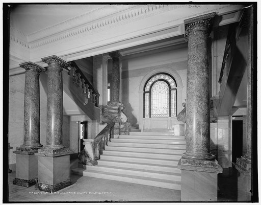 South stairway, Wayne County Building, Detroit