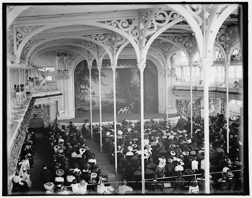 During a performance at Hammerstein's Paradise Gardens, New York
