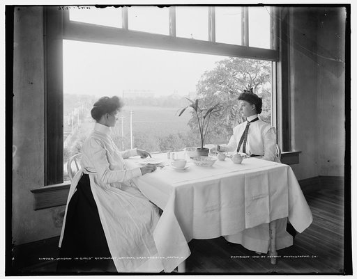 Window in girls' restaurant, National Cash Register, Dayton, O[hio