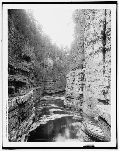 Entrance to flume, Ausable Chasm, N.Y.