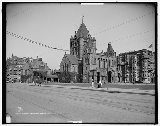 Copley Square, Trinity Church, Art Museum, Public Library, Boston, Mass.