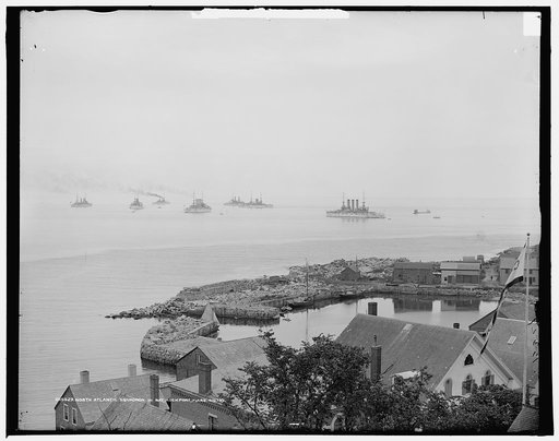 North Atlantic squadron in bay, Rockport, Mass.