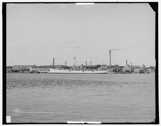 Navy yard from Pierce's Island, Portsmouth, N.H. [i.e. Portsmouth Navy Yard, Kittery, Maine