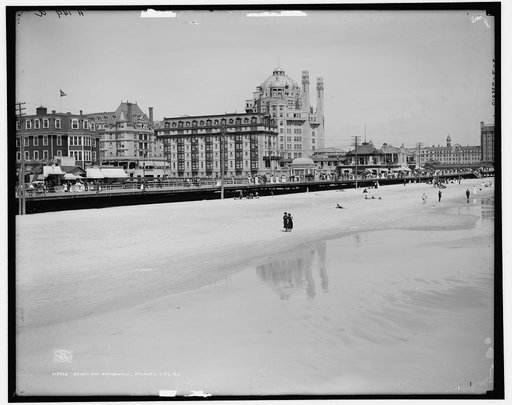 Beach and boardwalk, Atlantic City, N.J.