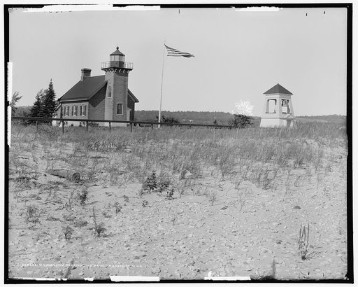 S.S. Manitou passing the point, Harbor Pt., Mich.