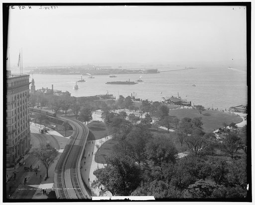 The Harbor and Battery Park, New York, N.Y.