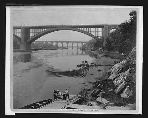 High Bridge & Washington Bridge, Harlem River, N.Y.C., looking south