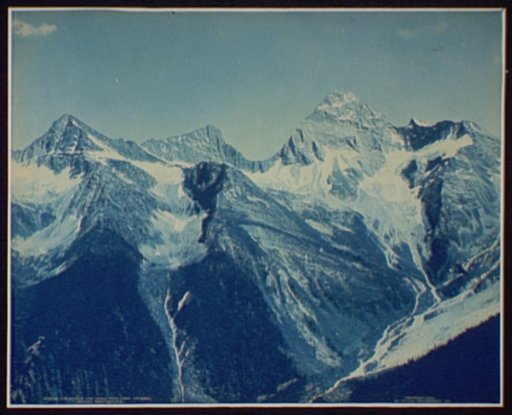 Sir Donald and Eagle Peak, from Mt. Abbot, Selkirk Mountains, B.C.