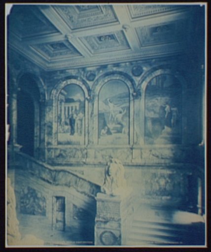 Grand Staircase and Chavanne's Panels, right section, Boston Library