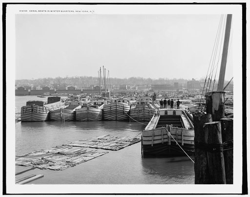 Canal boats in winter quarters, New York, N.Y.