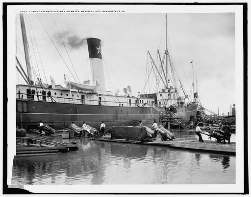 Loading steamer during high water, March 23, 1903, New Orleans, La.