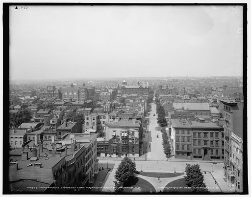 Johns Hopkins University from Washington Monument, Baltimore, Md.