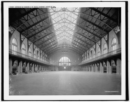 Interior of armory, U.S. Naval Academy, Anapolis [sic], Md.
