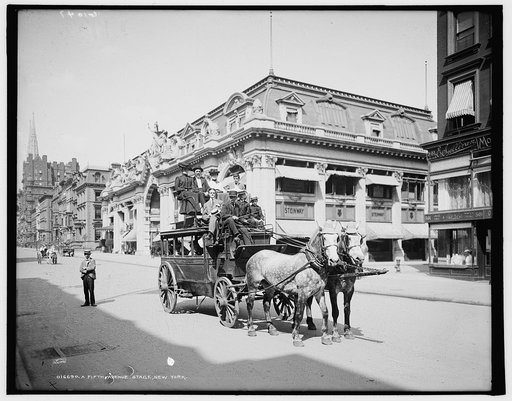 A Fifth Avenue stage, New York