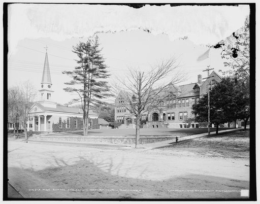 High school and Second Reform Church, Tarrytown, N.Y.