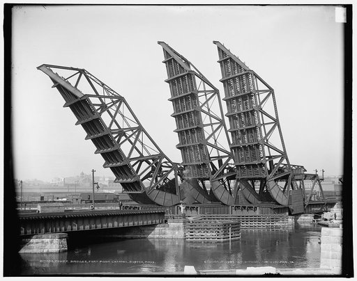 Tower bridges, Fort Point Channel, Boston, Mass.