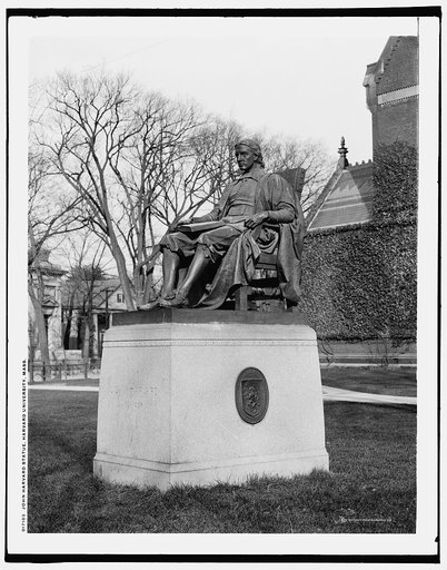 John Harvard statue, Harvard University, Mass.