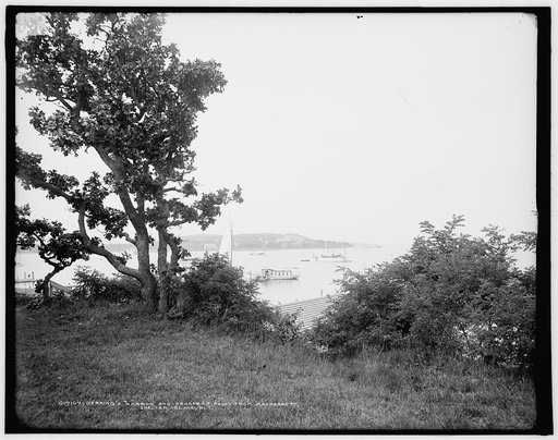 Derring's harbor [i.e. Dering Harbor] and Prospect Point from Manhansett [i.e. Manhanset], Shelter Island, N.Y.