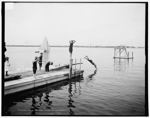 Bathing at Manhansett [i.e. Manhanset] House, Shelter Island, N.Y.
