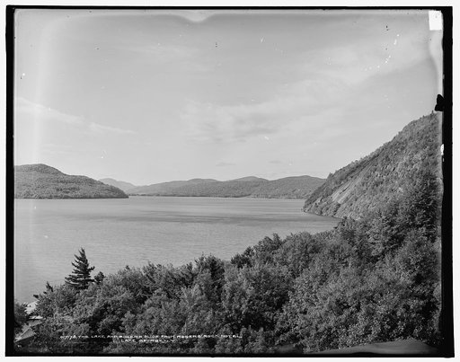 The Lake and Rogers' Slide from [Rogers] Rock Hotel,Lake George, N.Y.