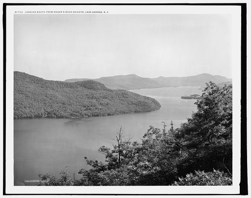 Looking south from Rogers' Rock heights, Lake George, N.Y.