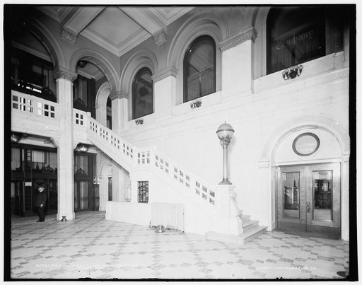 Stairway, first floor, Union Trust Building, Detroit, Mich.