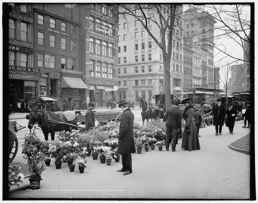 A Flower vender's [sic] Easter display, New York