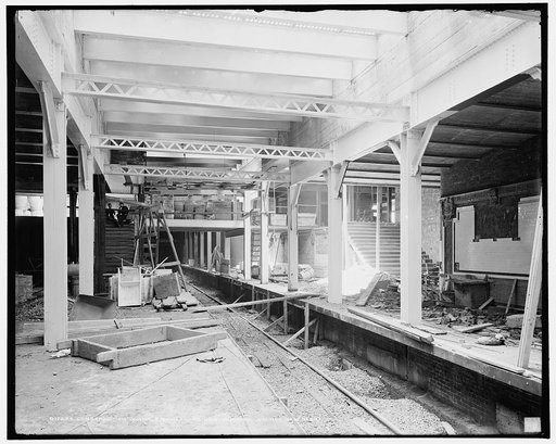 Construction work, Brooklyn Bridge subway station, New York