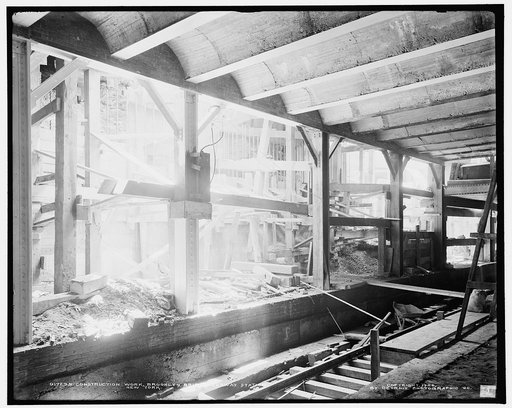 Construction work, Brooklyn Bridge subway station, New York